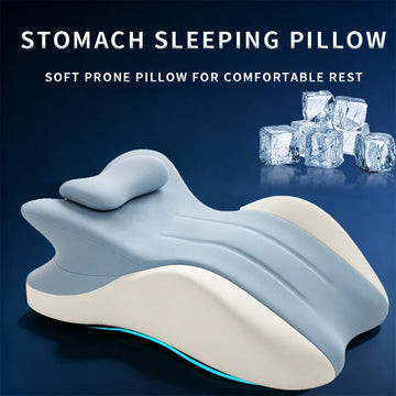 coussin sommeil bleu clair blanc mousse mémoire forme ergonomique antidérapant respirant contemporain