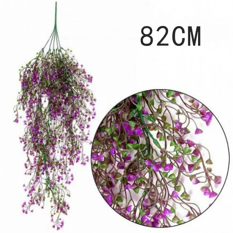 panier suspendu rotin osier jardinière murale fleurs artificielles décoration jardin rustique marron clair
