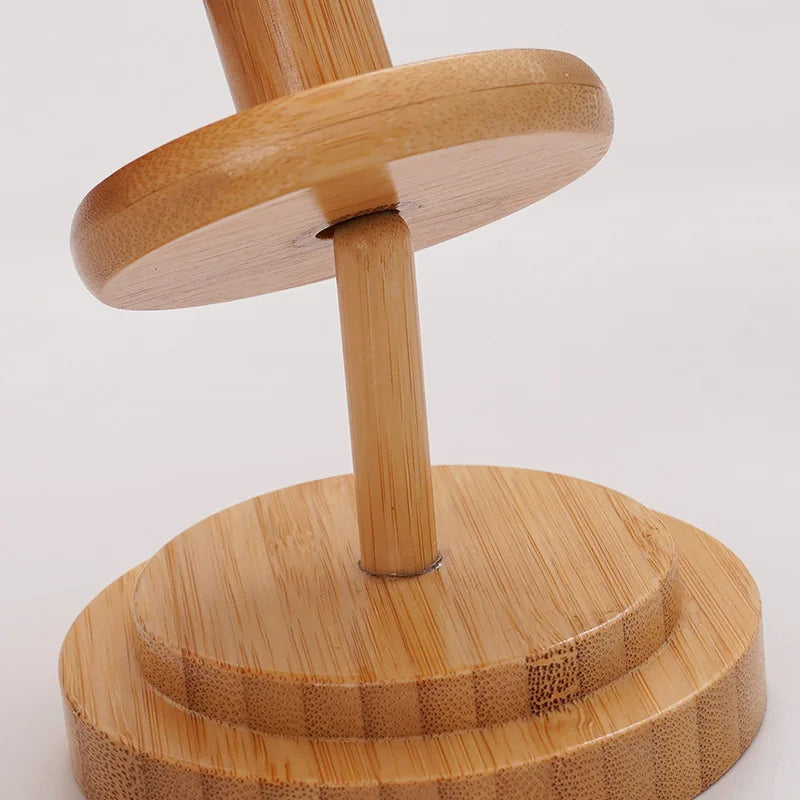 support fil laine rustique naturel beige decoupe horizontale enrouleur pelotes laine tricotage DIY multifonctionnel