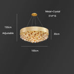 suspension lumineuse moderne doré marron clair translucides brillantes élégante chaînes fixées inclusées
