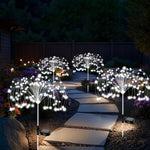 décorations solaires feu d'artifice blanc jaune multicolore moderne filament lumineux extérieur jardin camping