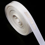 ruban polyester imprimé rayures just for you 10 yards beige rose gris blanc rouge