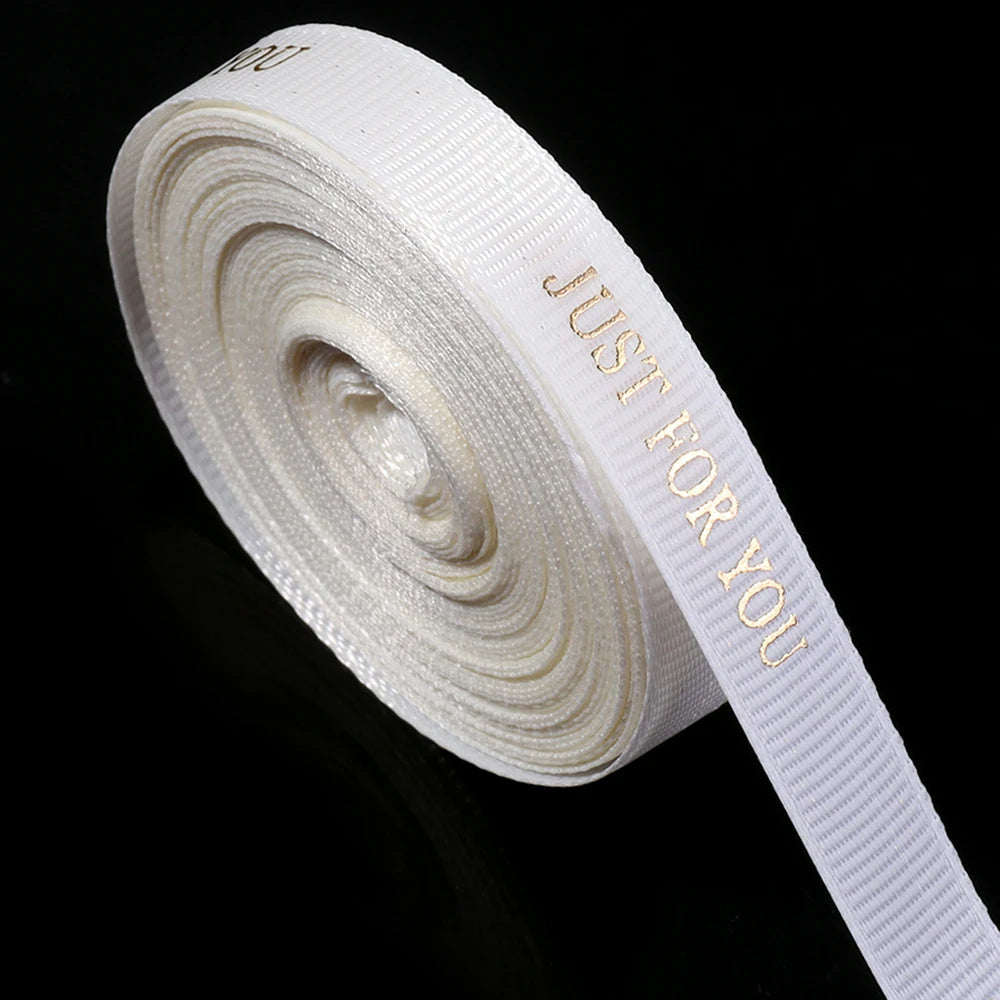 ruban polyester imprimé rayures just for you 10 yards beige rose gris blanc rouge