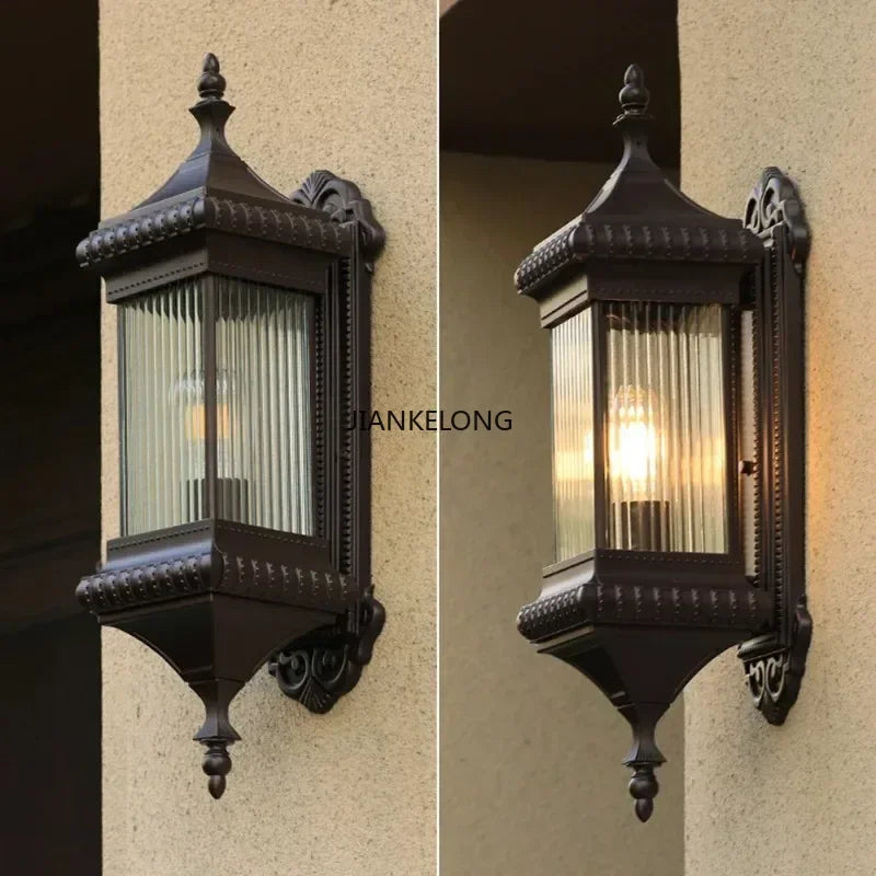 lampe murale vintage noire éclairage quotidien classique texture métallique finition lisse étanche led 90