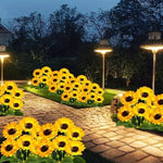 décoration extérieure tournesols artificiels jaune vert moderne clips solaires jardin patios