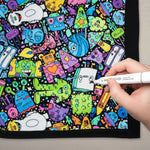 couverture colorier motif animal géométrique moderne 24 marqueurs acryliques 150x125cm