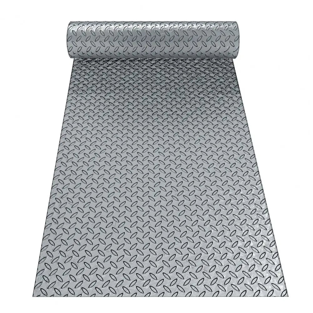 tapis sol pvc antidérapant texture diamantée gris moderne résistant corrosion salle sport parking voiture