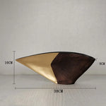 vase moderne résine marron doré gris noir rayures fines intérieur decoration