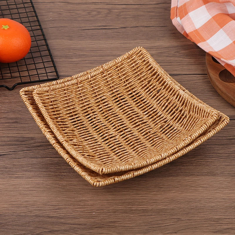paniers rotin marron clair tissage fin traditionnels poignées intégrées utilisation multiple réutilisable