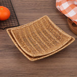 paniers rotin marron clair tissage fin traditionnels poignées intégrées utilisation multiple réutilisable