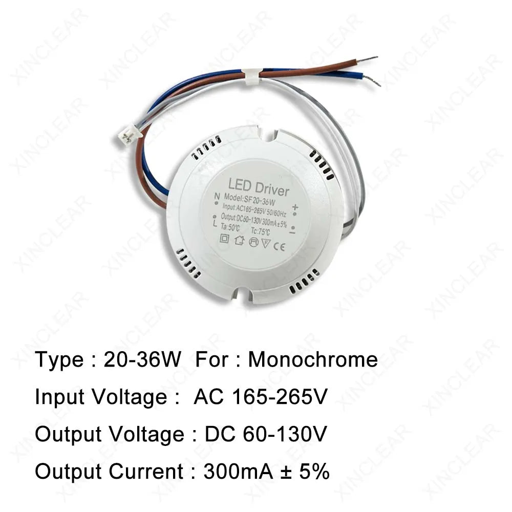 pilote led driver 24v 60v 120v 165v 265v 8w 18w 36w blanc moderne perforations