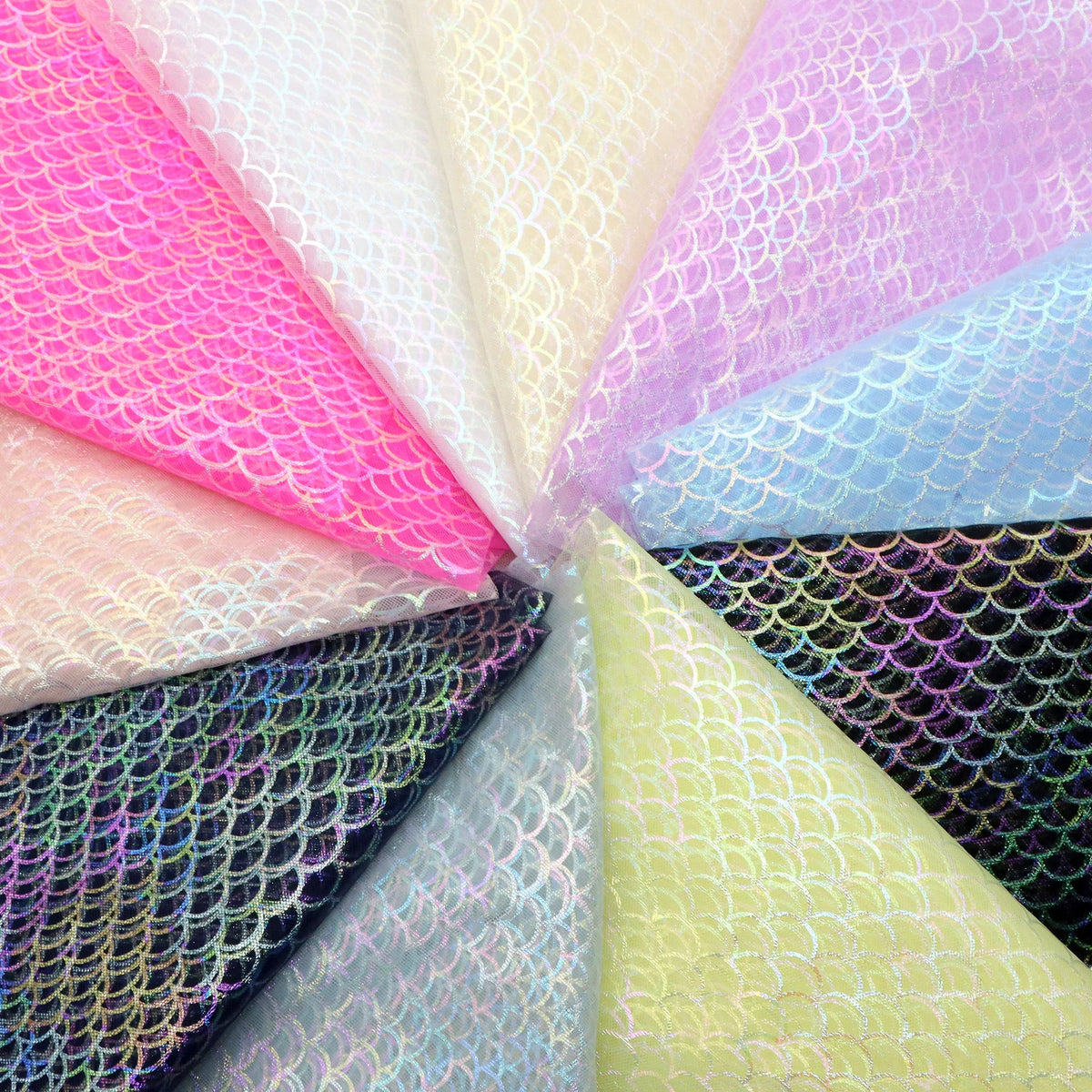 tissu polyester poisson violet blanc bleu clair noir rose jaune clair moderne 50x160cm
