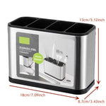 pot ustensiles argenté moderne drain auto cuillères fourchettes couteaux batteur cuillère soupe pique nique