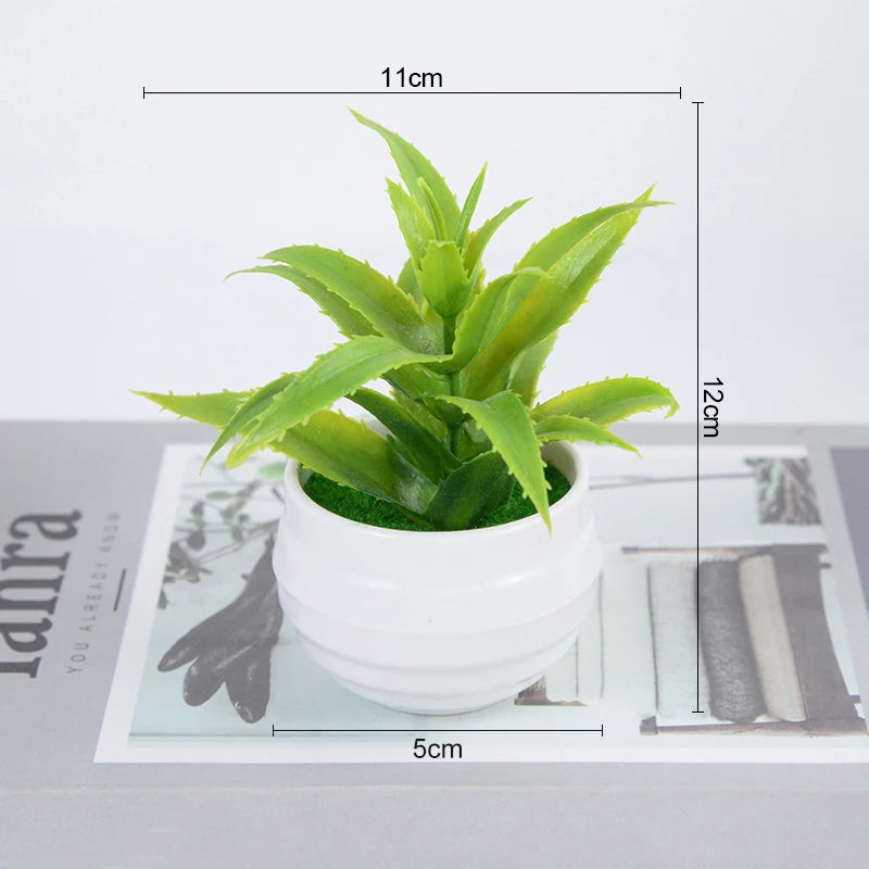 petit bonsaï artificiel plante pot blanc décoratif maison jardin fleurs roses vertes