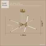 suspension lumineuse or blanc moderne sources lumineuses étoile lignes droites