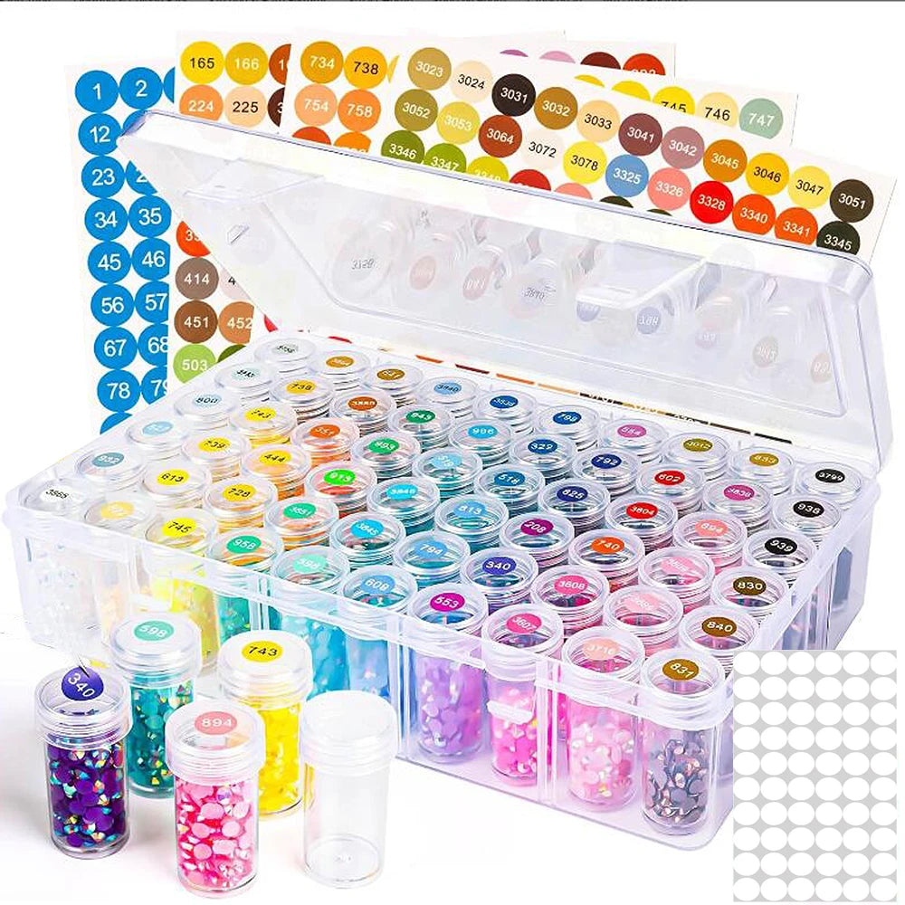diamant multicolores adhésives boîtes rangement mosaïque artisanal lettres chiffres guide taille