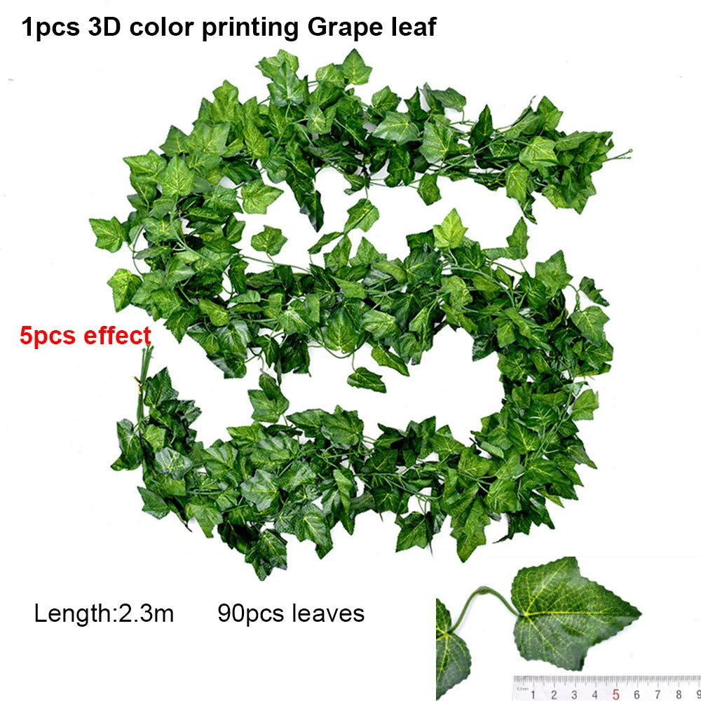 guirlande artificielle feuilles lierre vert décoration jardin intérieur fête mariage extérieur plante vigne