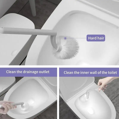 Poubelle salle de bain 14L noire avec couvercle presse et porte-brosse