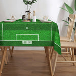 nappe table terrain football moderne réutilisable polyester verte motifs blancs décoration festive maison