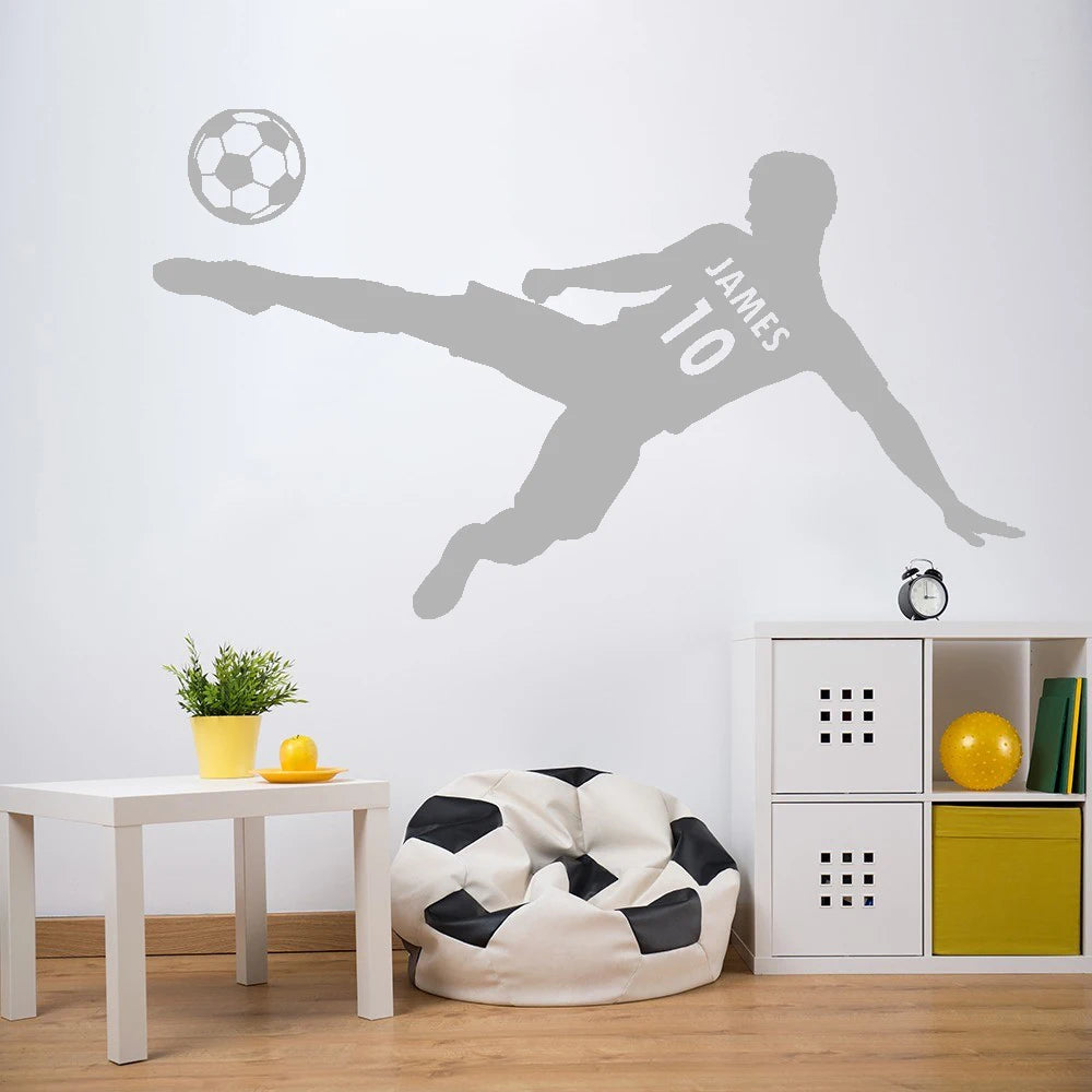 Autocollant mural football bleu pour chambre de garçon
