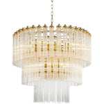 lustre moderne élégant doré rangs transparent chaîne métallique
