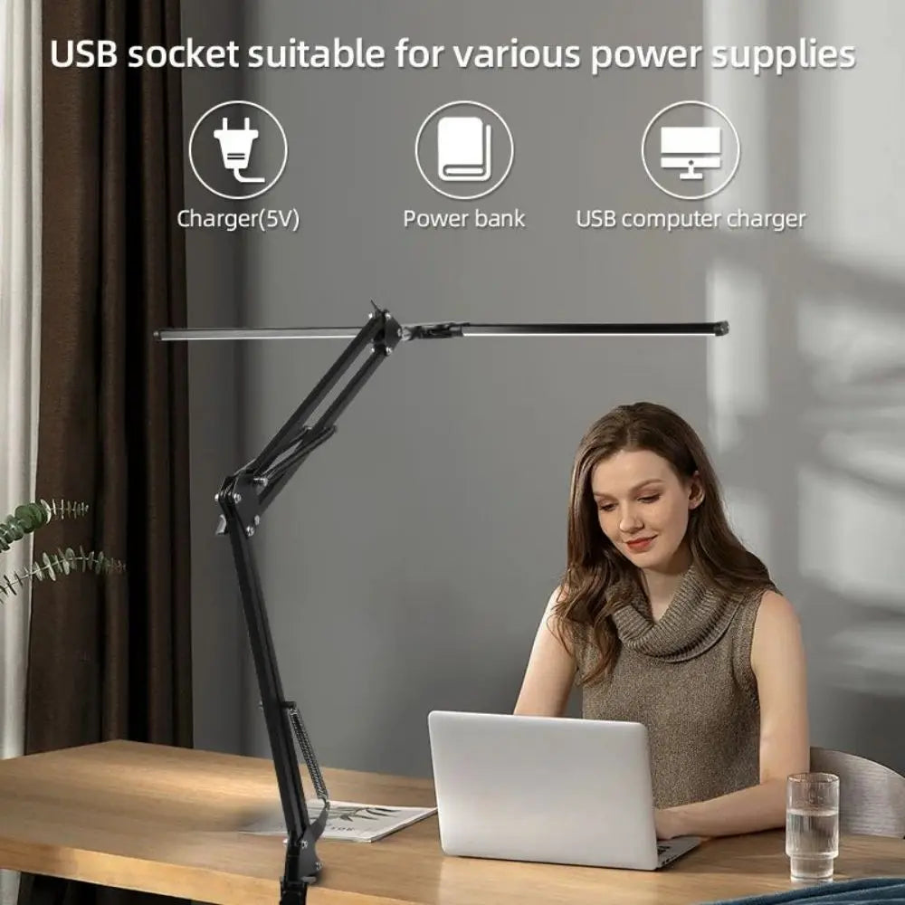 lampe led noir moderne interrupteur rotatif 168 leds clip absorption lumière contemporaine