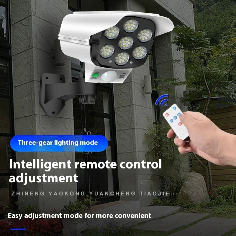 caméra surveillance solaire led moderne blanc noir capteur mouvement ip45 étancheModes d'éclairage veilleuses