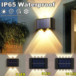 Lampes murales solaires LED modernes 10 blanc chaud jardin extérieur ip65 autonomes vacances