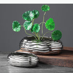 pots fleurs céramique abstraite géométrique moderne ondulée transparentes intérieur noir vert plantes artificielles