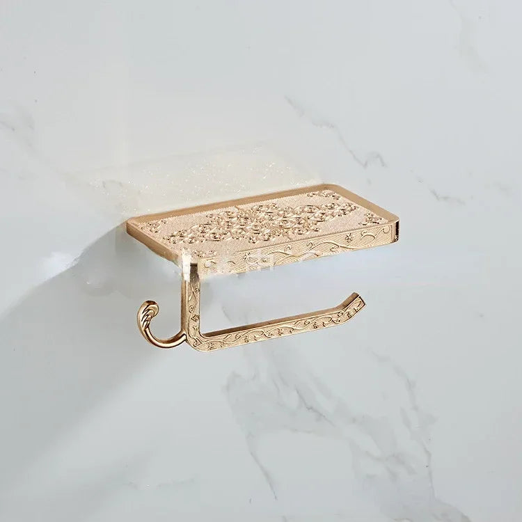 porte savon mural vintage ornements floraux porte rouleau papier toilette bronze blanc noir classic