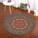 tapis rond boho mandala multicolore floral deco moderne salon chambreextérieur 80x80cm 120x120cm