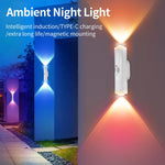 lampe mur blanc moderne aimantée rechargeable rgb sensorielle murale tactile sans fil chambre couloir