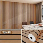 revêtement mural autocollant 3d grain bois moderne facile poser beige noir salon decoration