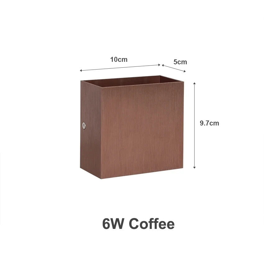 applique murale moderne 6W LED 90 260V aluminium bois naturel doré fixée mur