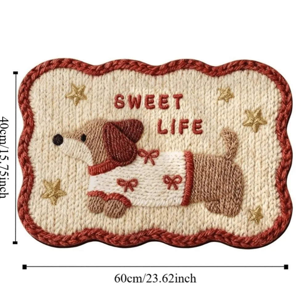 tapis décoratif intérieur antidérapant motifs animaux ours chat enfantin texture poilue