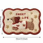 tapis décoratif intérieur antidérapant motifs animaux ours chat enfantin texture poilue