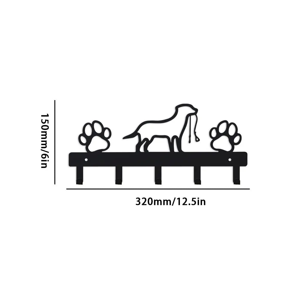 porte manteau mural moderne crochets chien silhouette noir décoration colliers laisses accessoires cuisineTHOOK