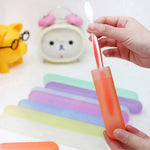 boîte rangement moderne brosse dents réutilisable bleu vert violet rose transparent