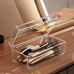 boîtes rangement transparentes modernes clips brosse éponge maquillage réutilisables sans motif