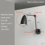 lampe murale articulée moderne argenté noir blanc réglable éclairage ambiance vis fixation chambre salon
