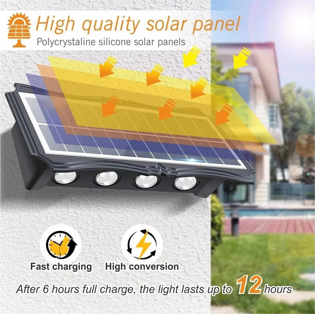 lampe murale solaire led moderne éclairage extérieur balcon jardin ip65 étancheRGBOpaque