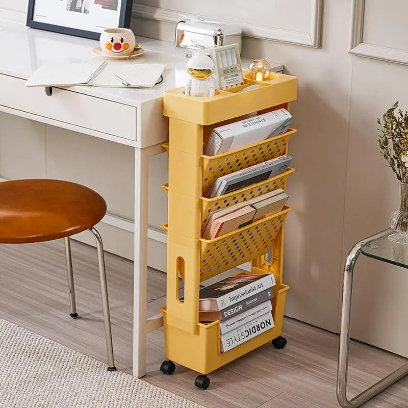 panier roulettes moderne blanc jaune vert rose perforé pratique multifonctionnels