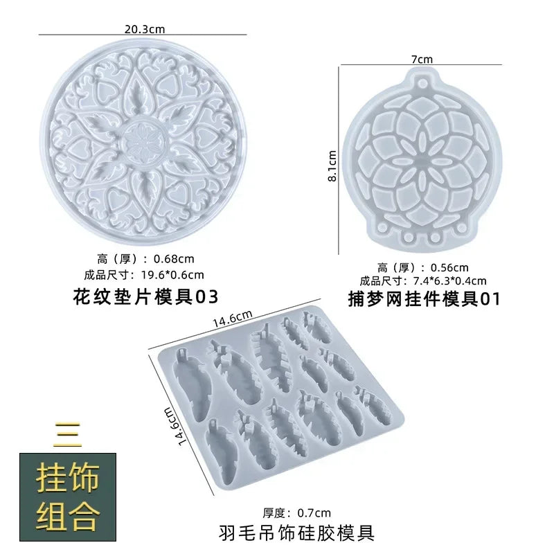 attrape rêves ethnique silicone transparent plumes floral décoration murale suspendue maison