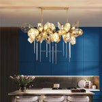 Suspension lumineuse moderne ornementale cristal géométrique ambre blanc chambre salon