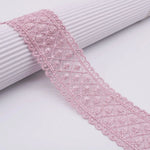 ruban dentelle fleuri rubans main artisanat coton polyester DIY accessoires décoration elastique beige rose