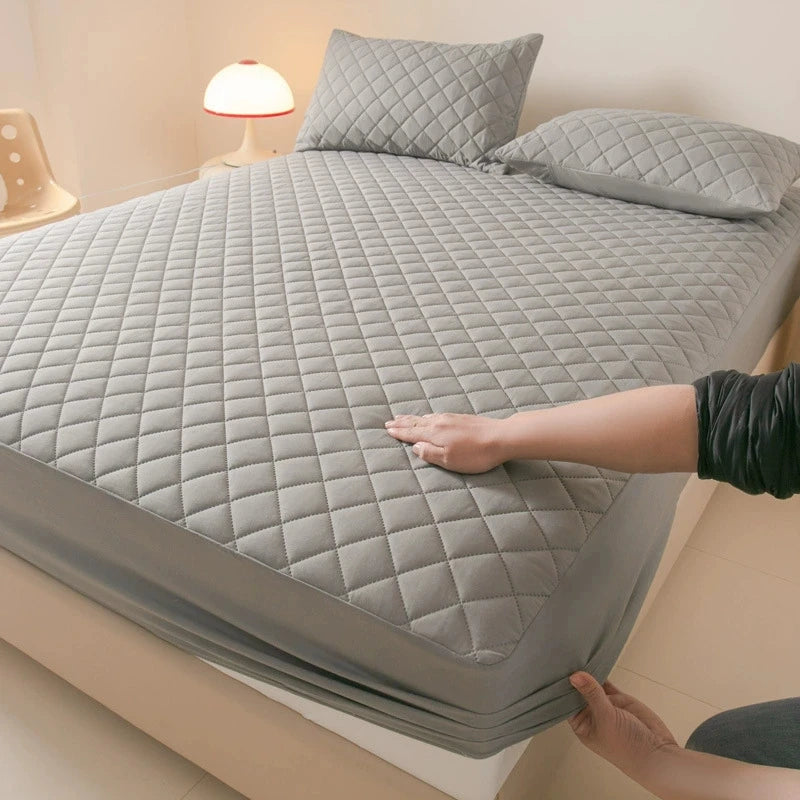 protège matelas imperméable antiallergique quilté gris moderne 14 pouces maison