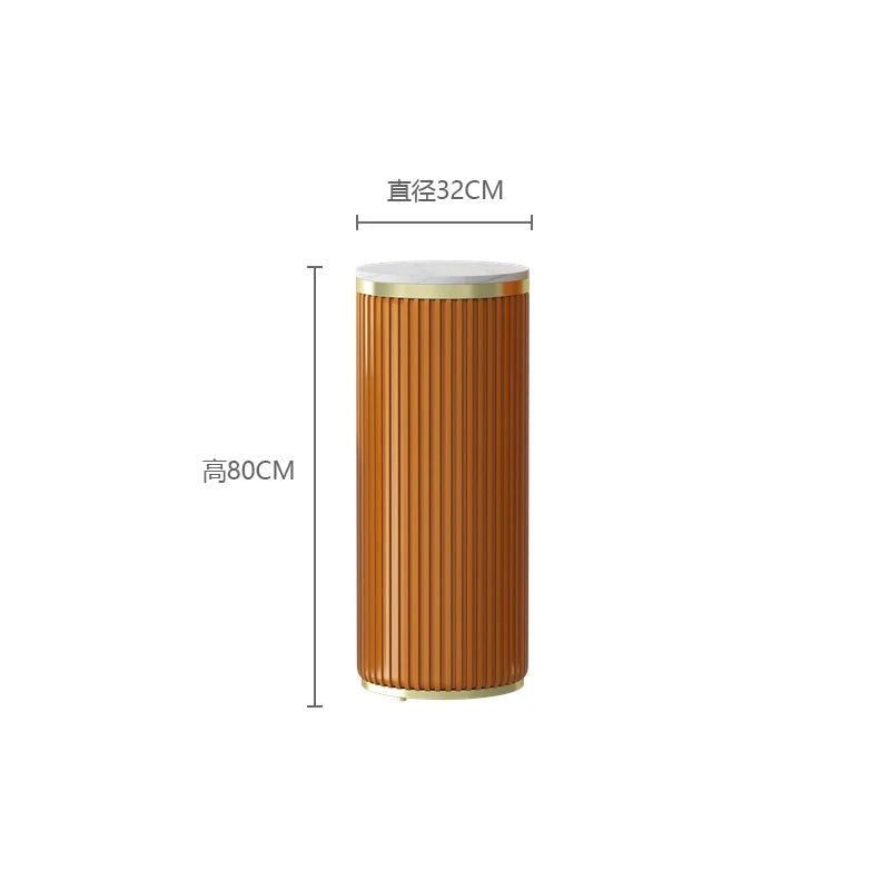 support décoratif moderne marbre doré bleu orange marron beige rayures verticales hauteur 60cm 80cm