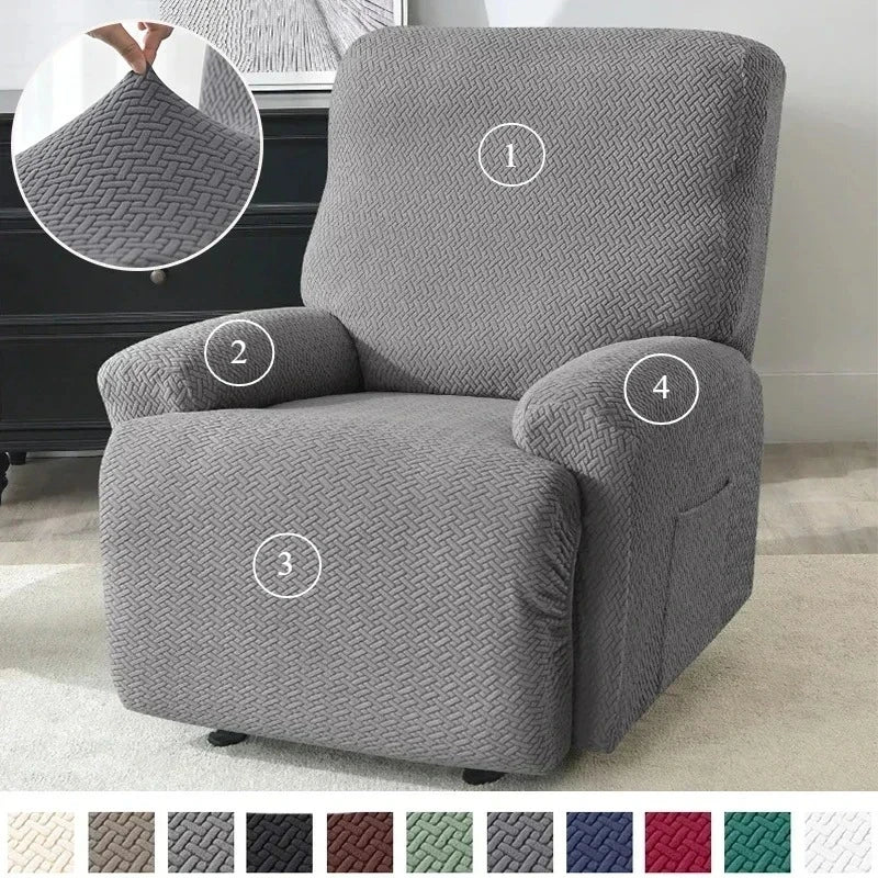 housses fauteuil relax polyestère gris motifs géométriques moderne adhésif poche