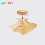 lampe suspendue bois naturel clair texture moderne vis ampoule led éclairage quotidien chambre salon