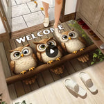 tapis sol moderne imprimé animaux chats hiboux multicolore résistant antibactéries antidérapant 30x50cm 40x60cm